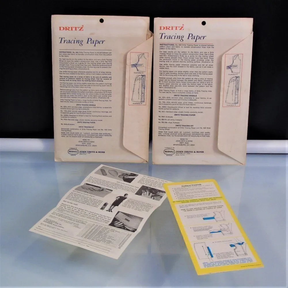 Dritz Scovill Vintage Tracing Paper Used Partials